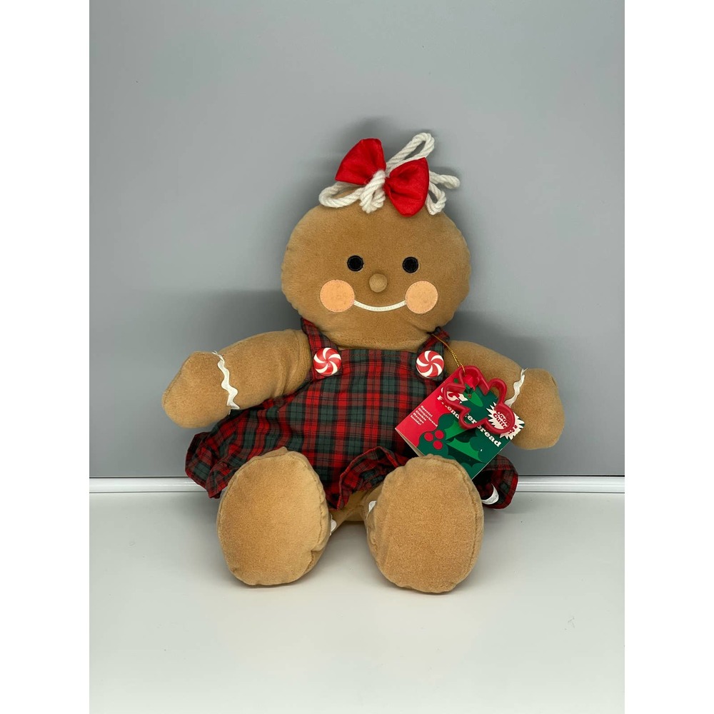 New Gingerbread Friends Girl Plush Toy Gibson Greetings 1994 Cookie Cutter VTG *